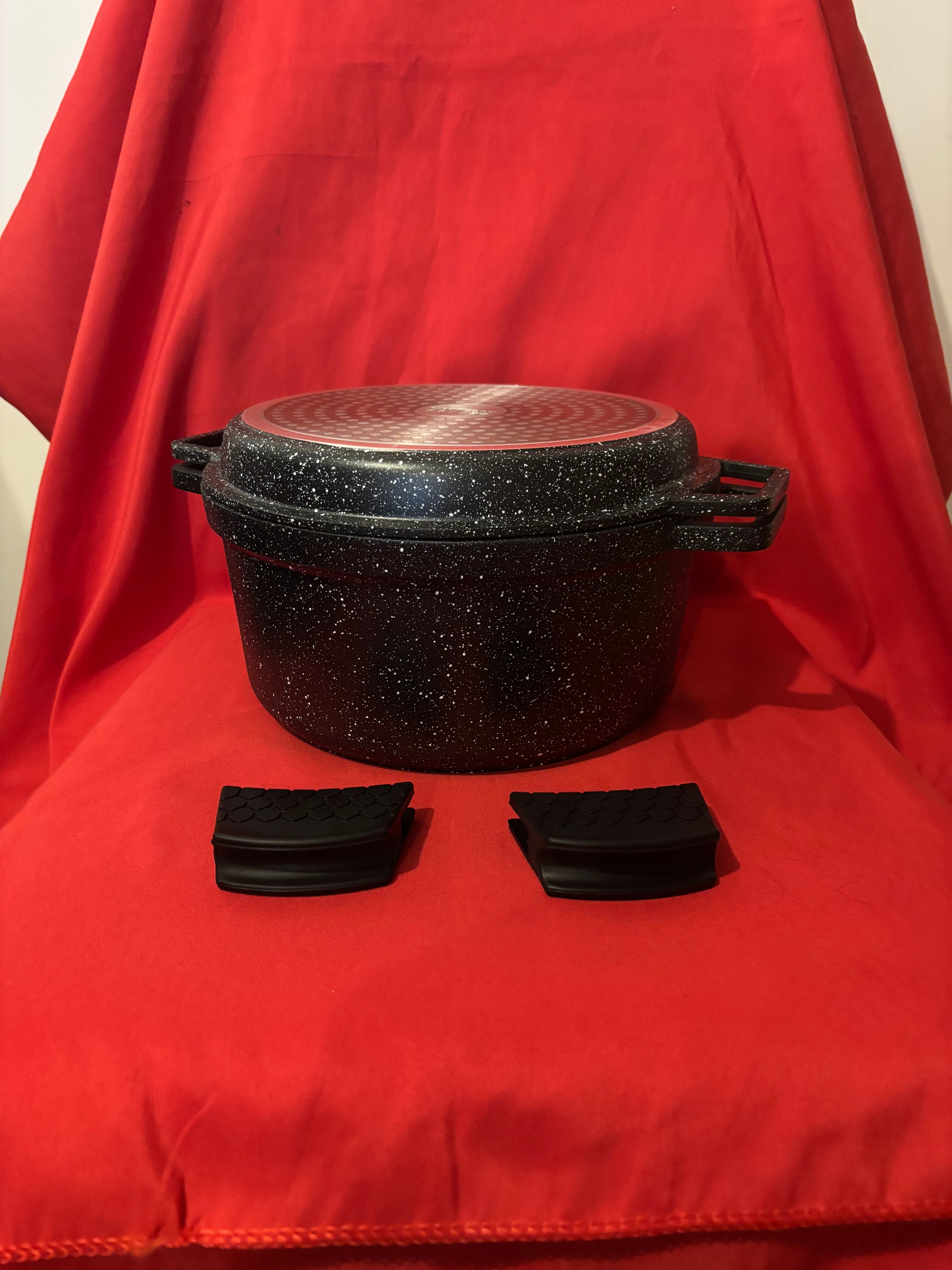 Faitout 2-en-1 24 cm avec Grill – Fonte d’Aluminium – Revêtement Pierre