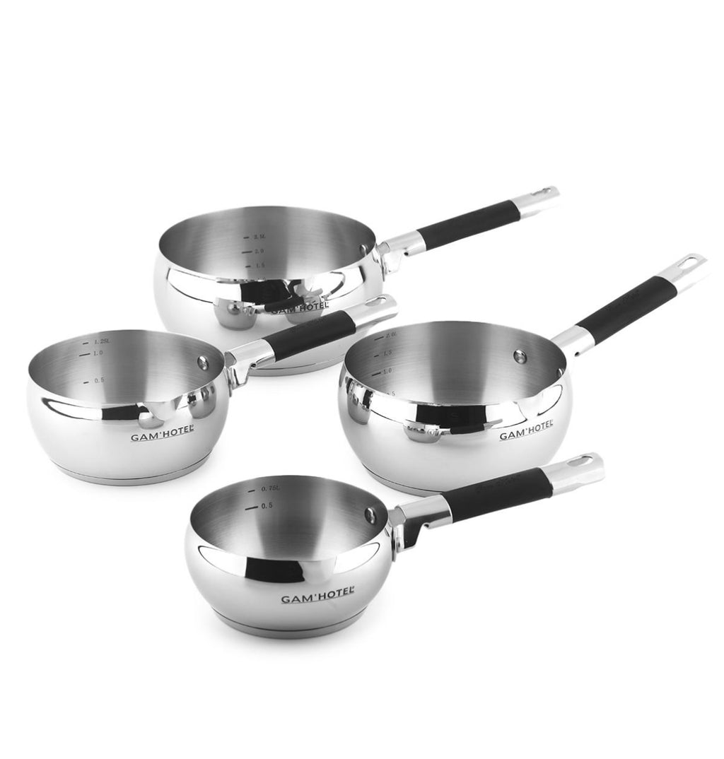 4 Casseroles GAM’HOTEL 14/16/18/20cm - Inox induction