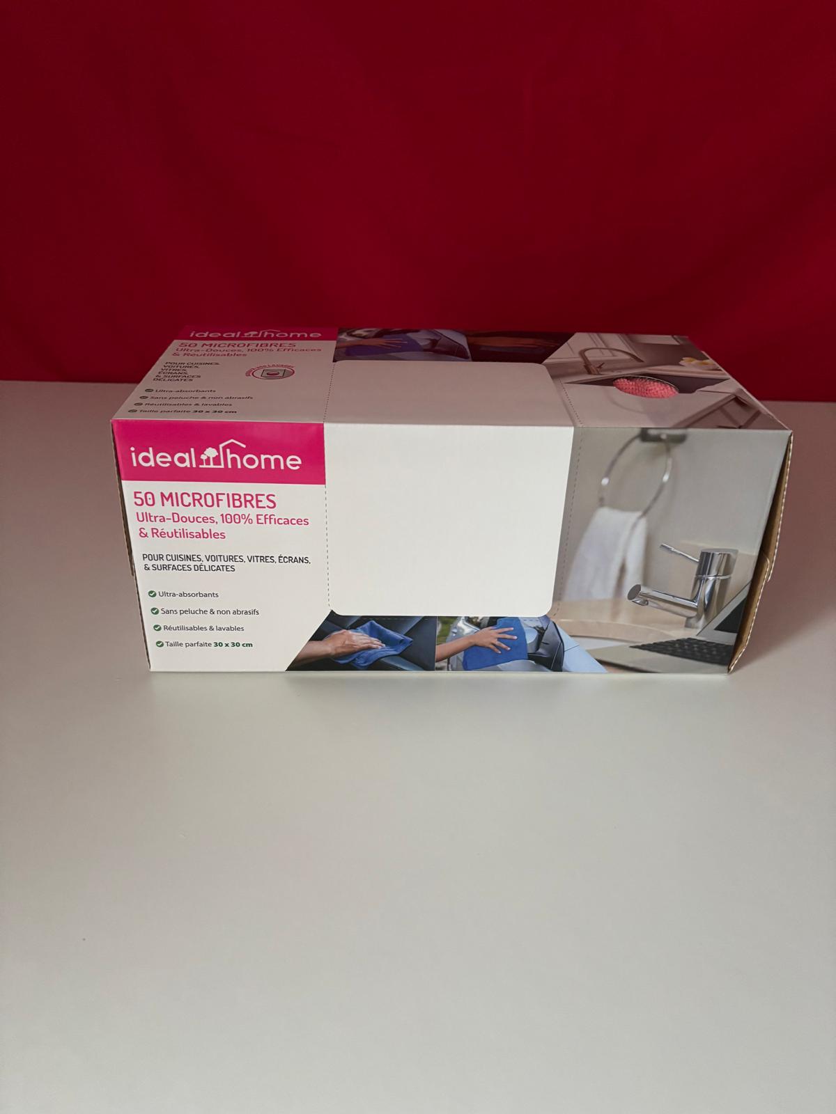 Lot de 50 chiffons microfibres ultra doux – 30 x 30 cm – Ideal Home