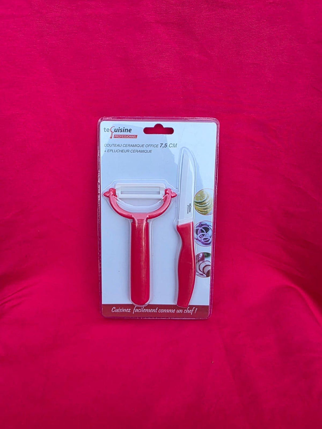 Set couteau d’office en céramique 7,5 cm + éplucheur – TE Cuisine Professionnel
