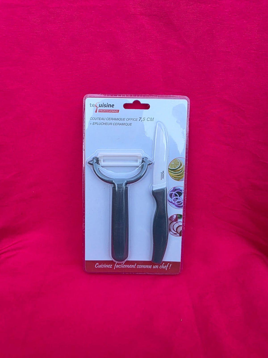 Set couteau d’office en céramique 7,5 cm + éplucheur – TE Cuisine Professionnel